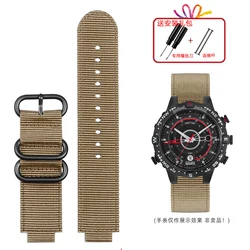 Premium Men's Nylon Watch Strap - 24x16mm, High - Quality Strap Accessory - 24mm - 16mm (Khaki black)