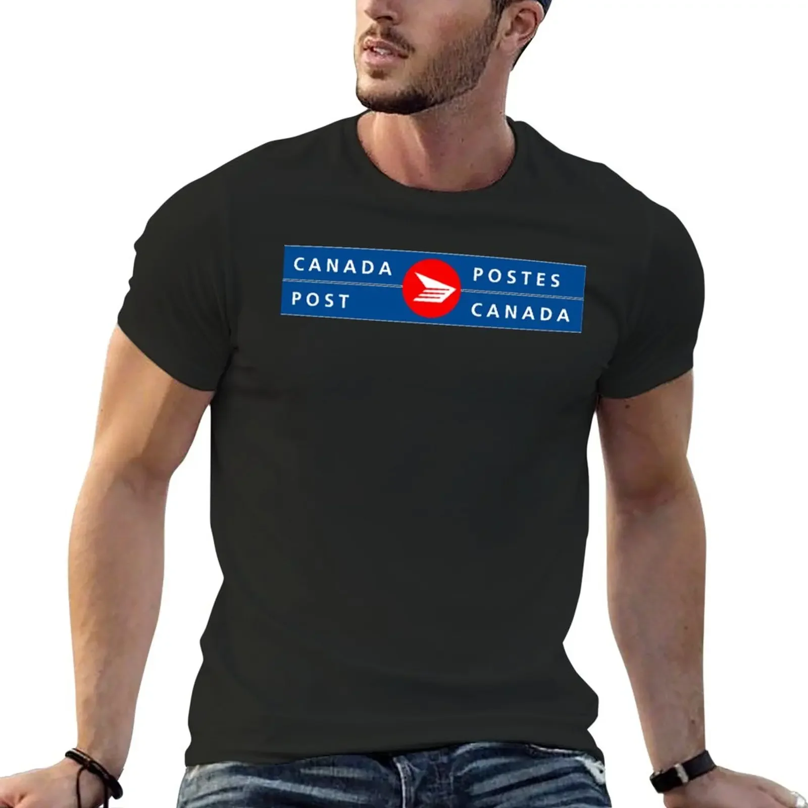 

Canada Post Logo Billingual T-Shirt customs design your own Short sleeve tee heavyweights t shirts for men pack