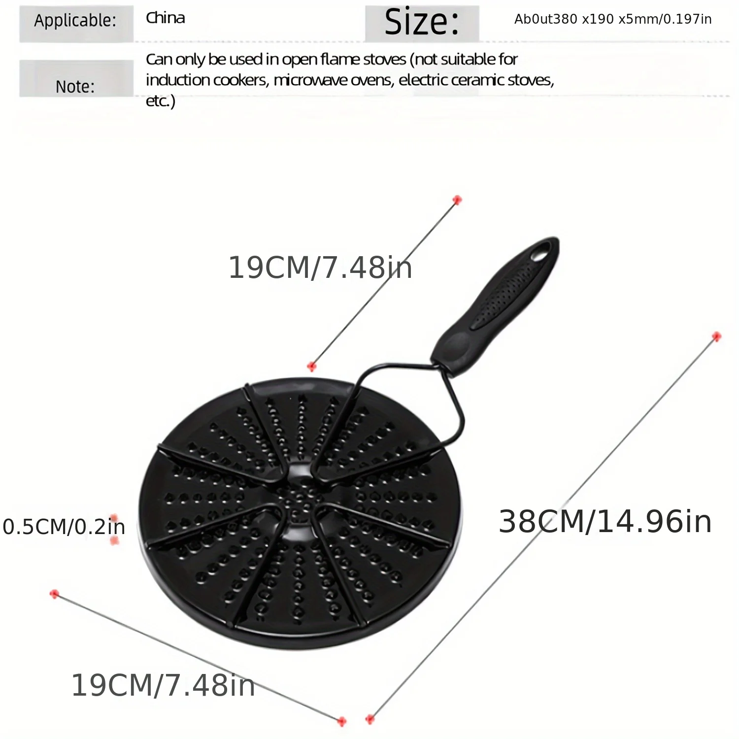 Iron Heat Diffusion Plate 1pc Evenly Conducts Heat Fire Gas Stove Simmer Ring for Coffee & Milk