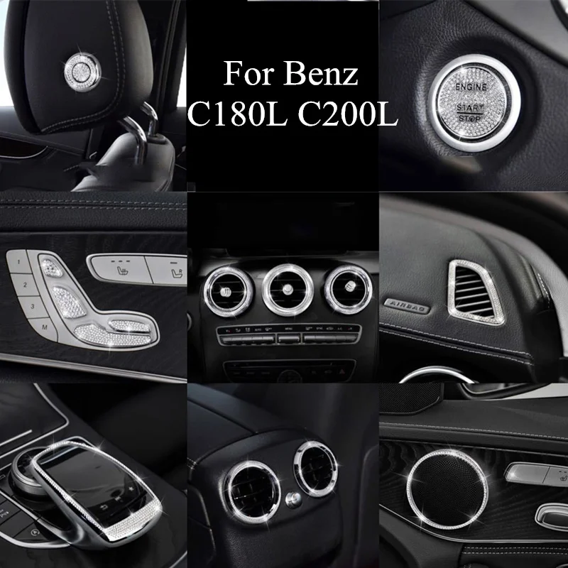 

Diamond Car Central Control Air Vent Decoration Sticker For Mercedes-Benz New Class C C180 C200L GLC260 Interior Accessories