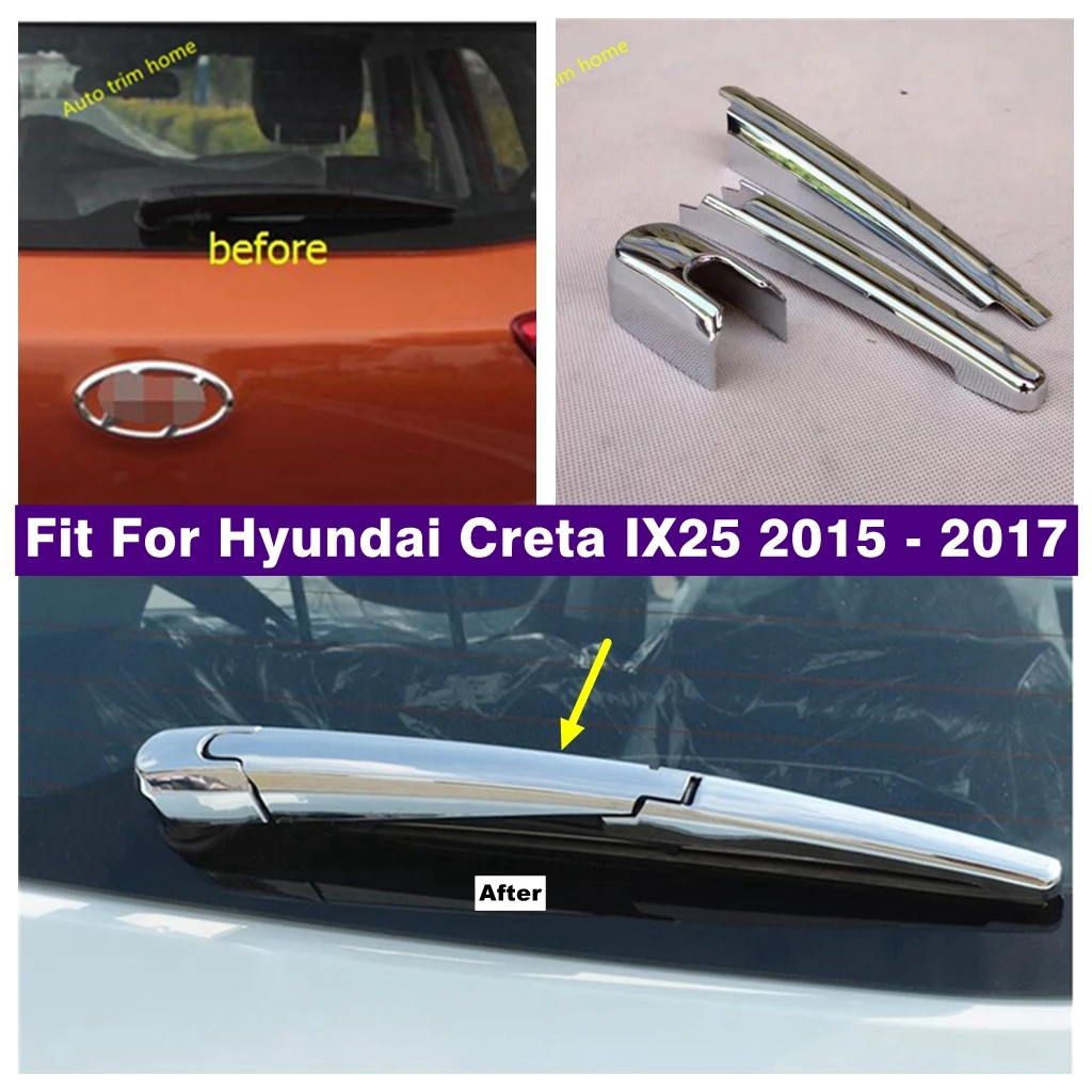 

Chrome Exterior Accessories Rear Windshield Window Windscreen Rain Wiper Cover Trim Frame For Hyundai Creta IX25 2015 2016 2017