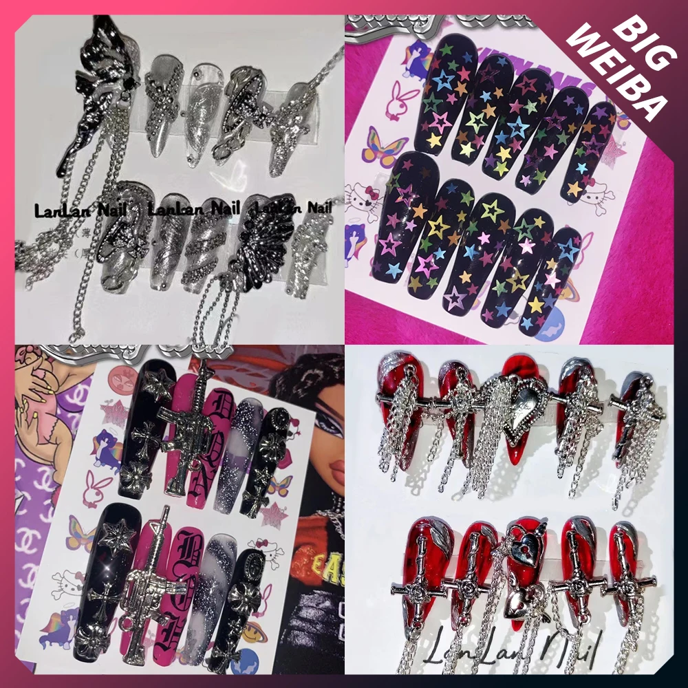 Meninas Fake Nail, Full Cover Girls Press On Fake Nails Cartoon