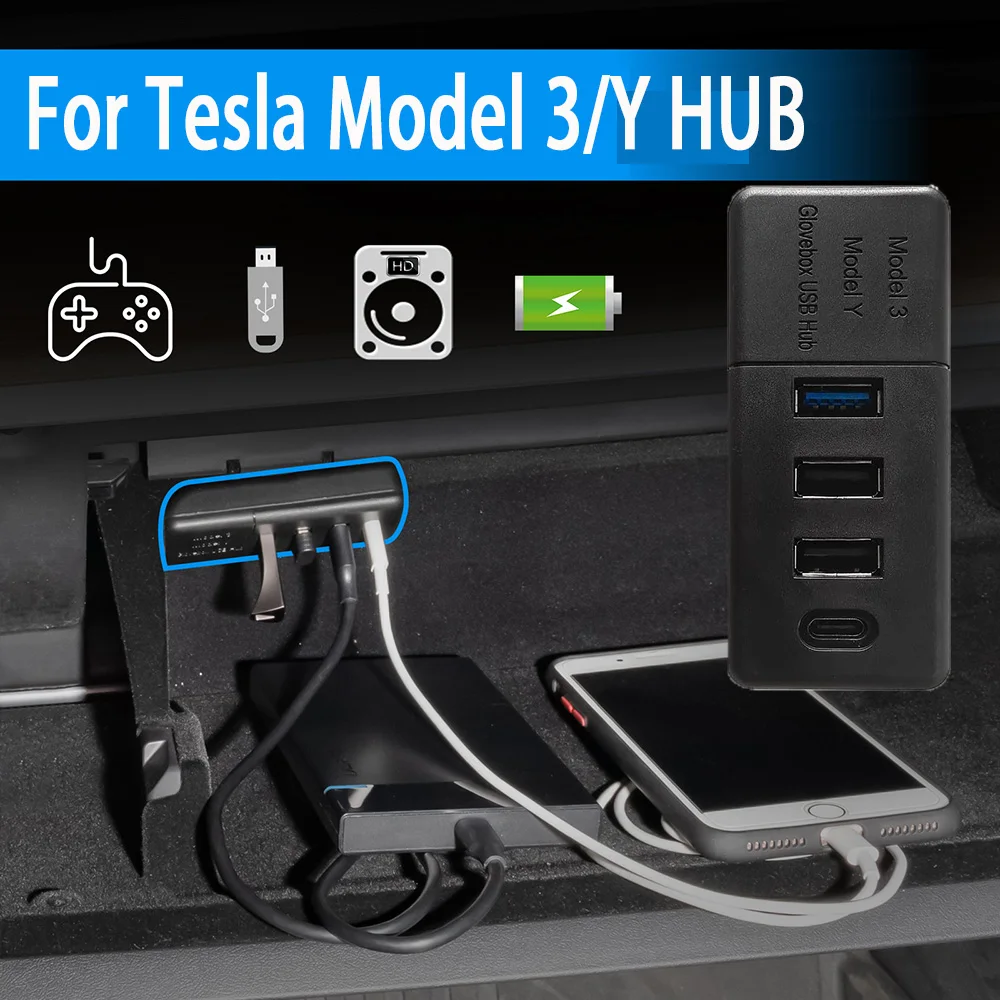 New For 2022 Tesla Model 3 Y HUB Tesla Model 3 Y Accessories USB