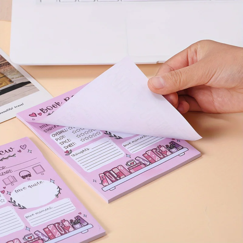 2 Pcs Fun Book Review Notepad 5