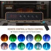 Fireplace TV Cabinet with 36 Inch Electric Fireplace, LED Lights Entertainment Center, 2-story TV Console Bracket 4