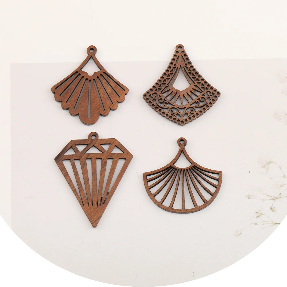 Cordial Design 50Pcs Charms/Natural Wood/Fan Shape/Pendant/DIY Earrings Accessories/Hand Made/Jewelry Findings & Components - cordial