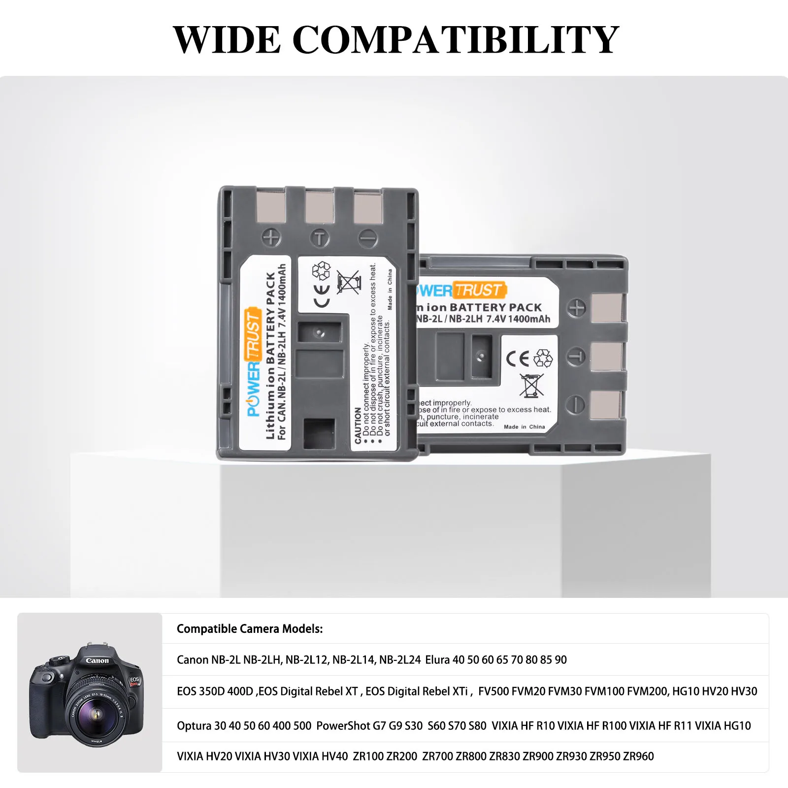 Caricabatteria (Auto/Corrente) Per Canon NB-2L / EOS 350D 400D.. Legria - Foto 4