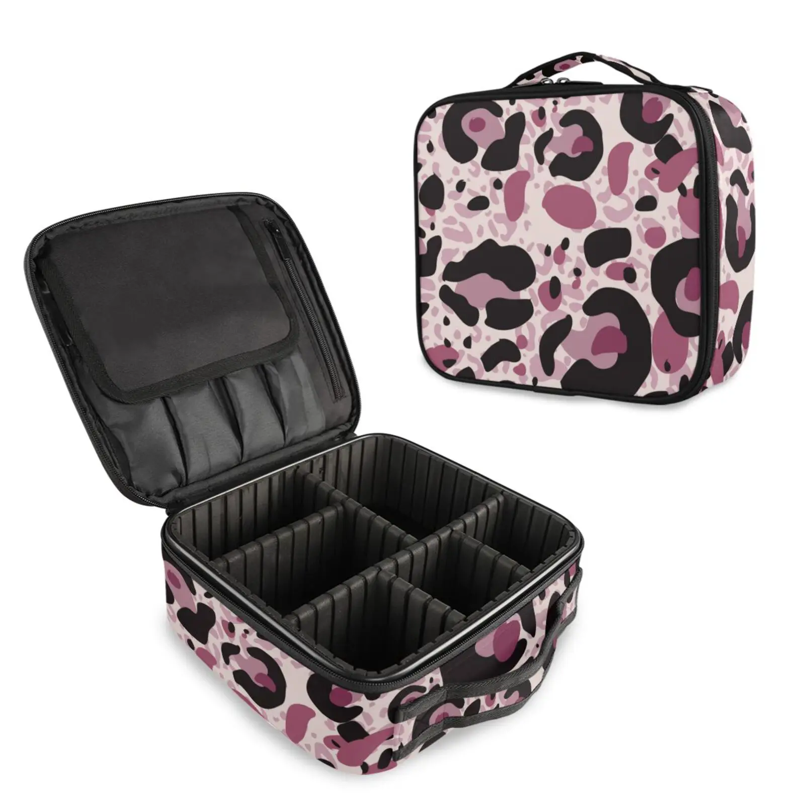 Toiletry Bag Cosmetic Bag Professional Organizer Women Travel Make Up Cases Big Capacity Cosmetic Leopard Print Suitcases Makeup