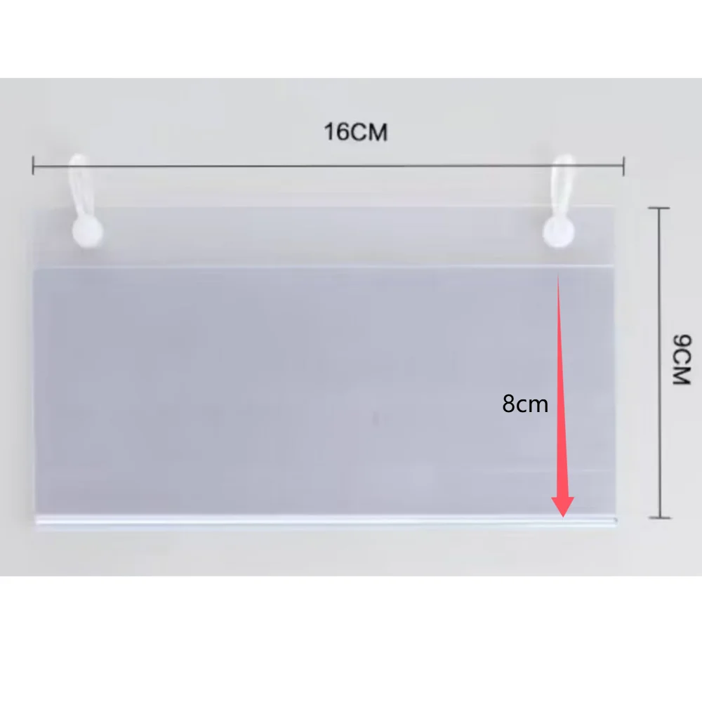 1Pack Plastic PVC Display Holders Price Sign Card Label Promotion Buckles Hang on Mesh Rack Basket Shelf Stores