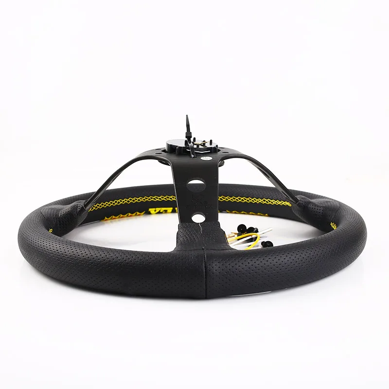 VER 10 Stars 13inch Genuine Leather Embroidery Drift Sport Steering Wheels Car Steering Wheel