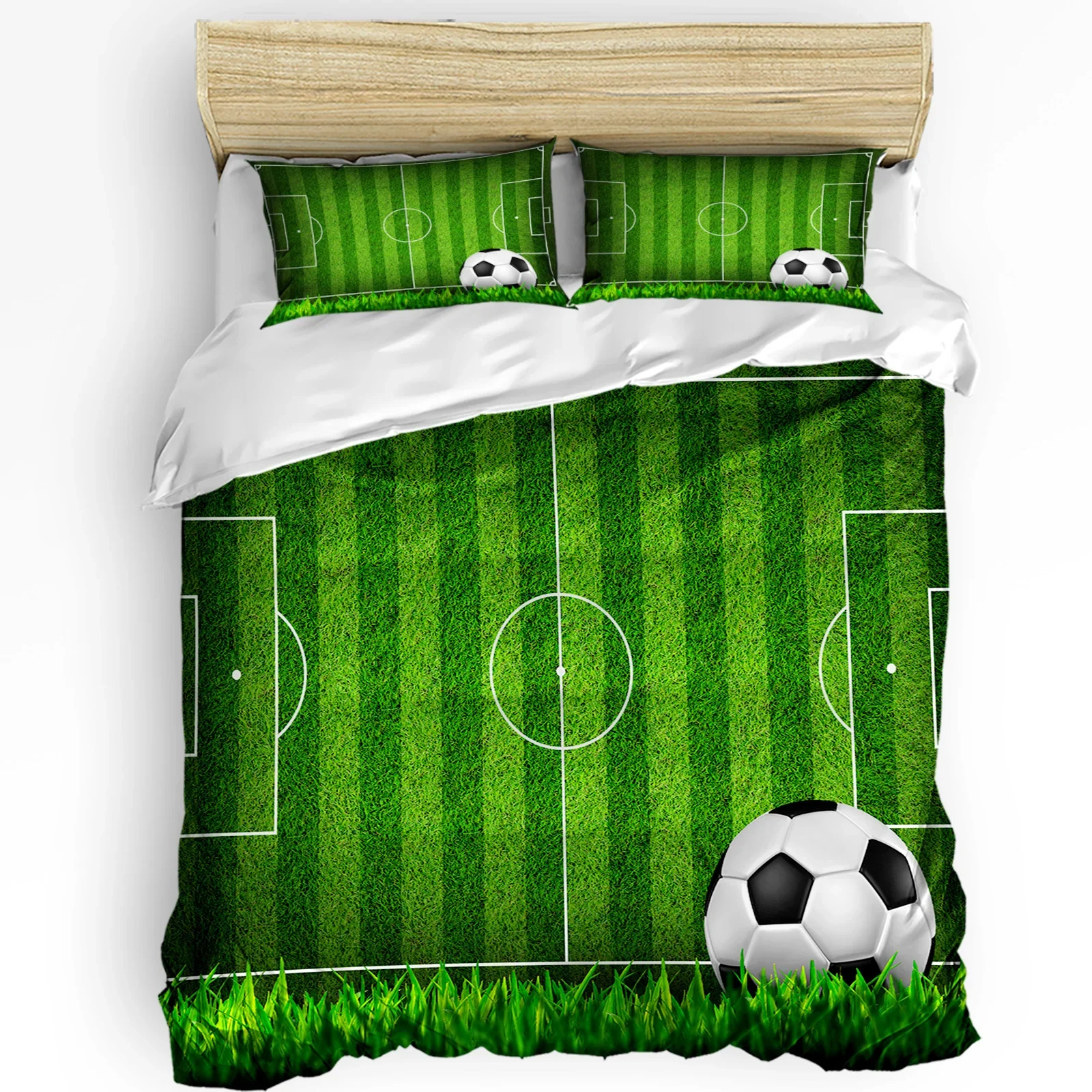 

3pcs Bedding Set Soccer Football Game Gymnasium Green Home Textile Duvet Cover Pillow Case Boy Kid Teen Girl Bedding Covers Set