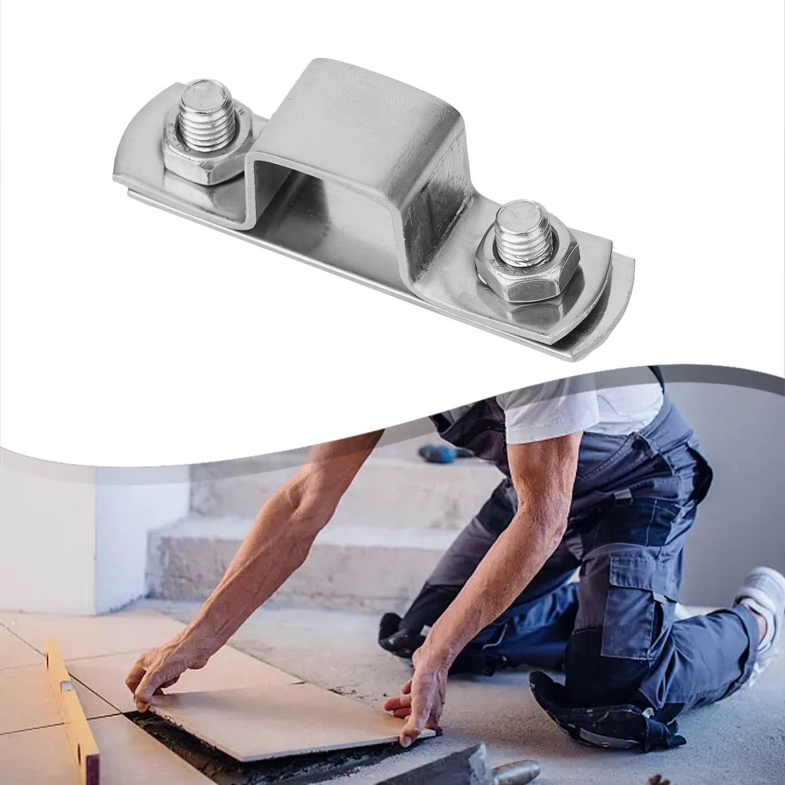 1pcs U Shaped Connector Bracket 304 Stainless Steel Ohm Clamp Square Pipe Clamp U-shaped Pipe Clamp Hardware Accessories
