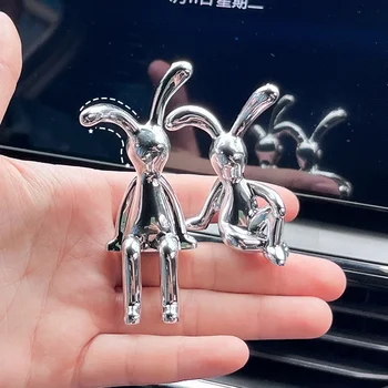 Simpatico coniglio cartone animato ornamenti animali decorazione interna auto per console centrale cruscotto accessori auto moda