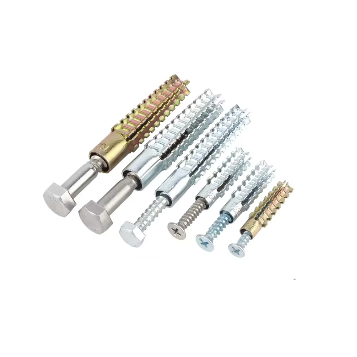 Iron Serrated Gecko Expansion Screw Anti Loosening Cement Wall Hollow Brick Self Tapping Screw M5M6M8M10