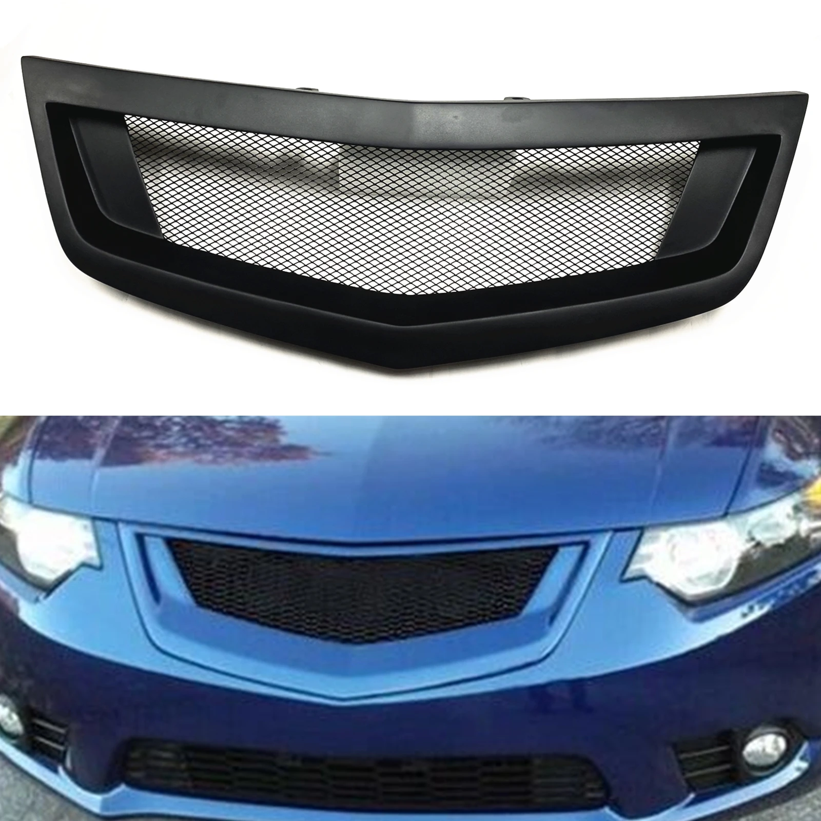 FrontGrilleForAcuraTSXHondaAccordEuroR20112014FiberglassCarbonFiberCarUpperBumper.jpg