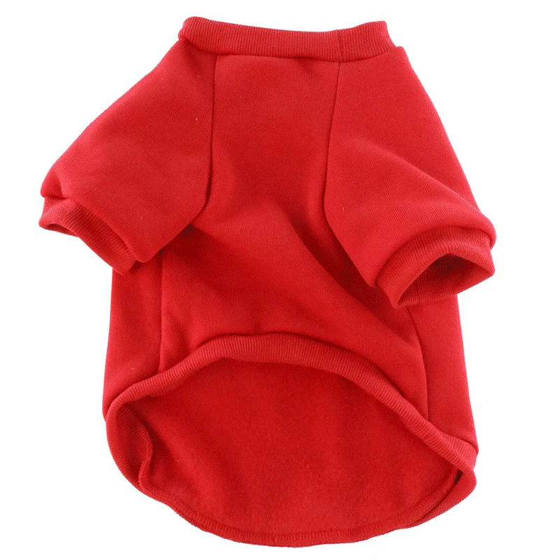 

Casual Velvet Thickened Dog Sweatshirt Fashionable Solid Elastic Cat Clothes Autumn Winter New Small and Medium Dog Clothes