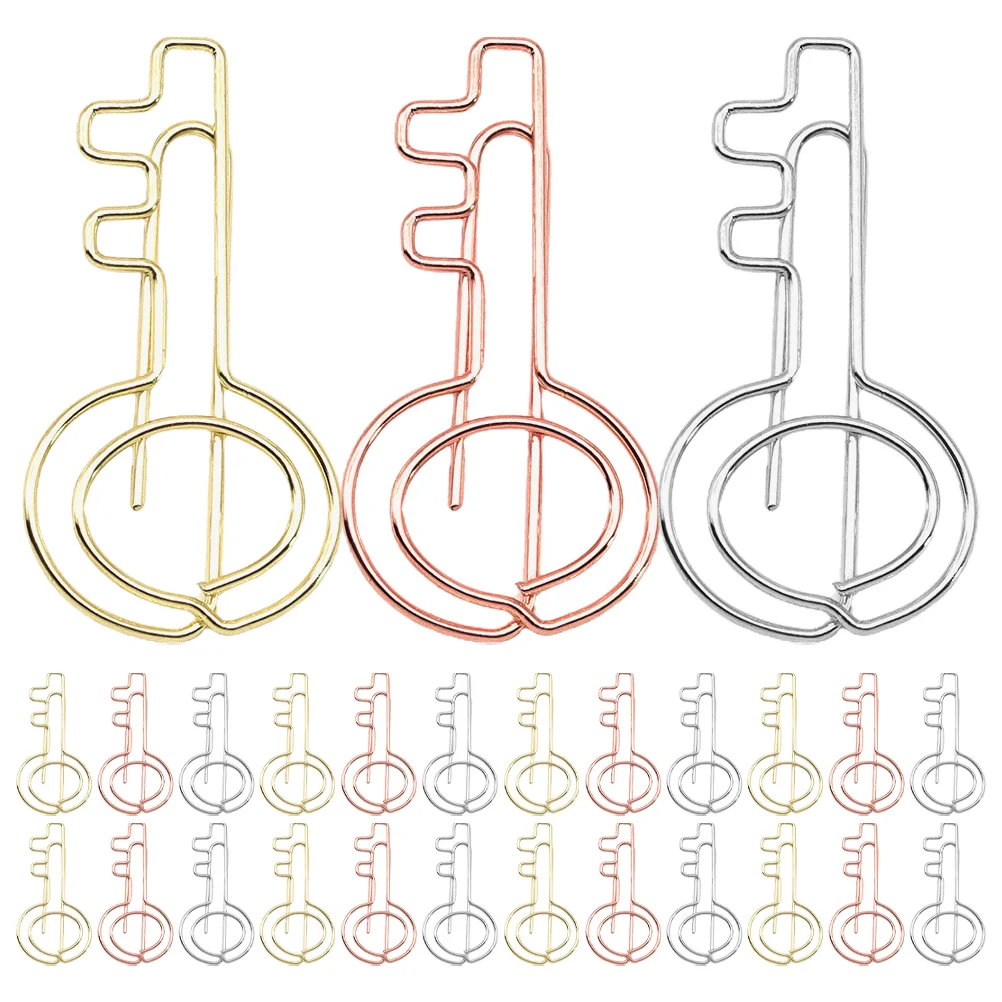 

Зажим для бумаги для ключей, 30 шт., милые зажимы, декоративные зажимы для бумаг, фиксация банкнот, золотая отделка, маленький документ для офиса, забавная булавка