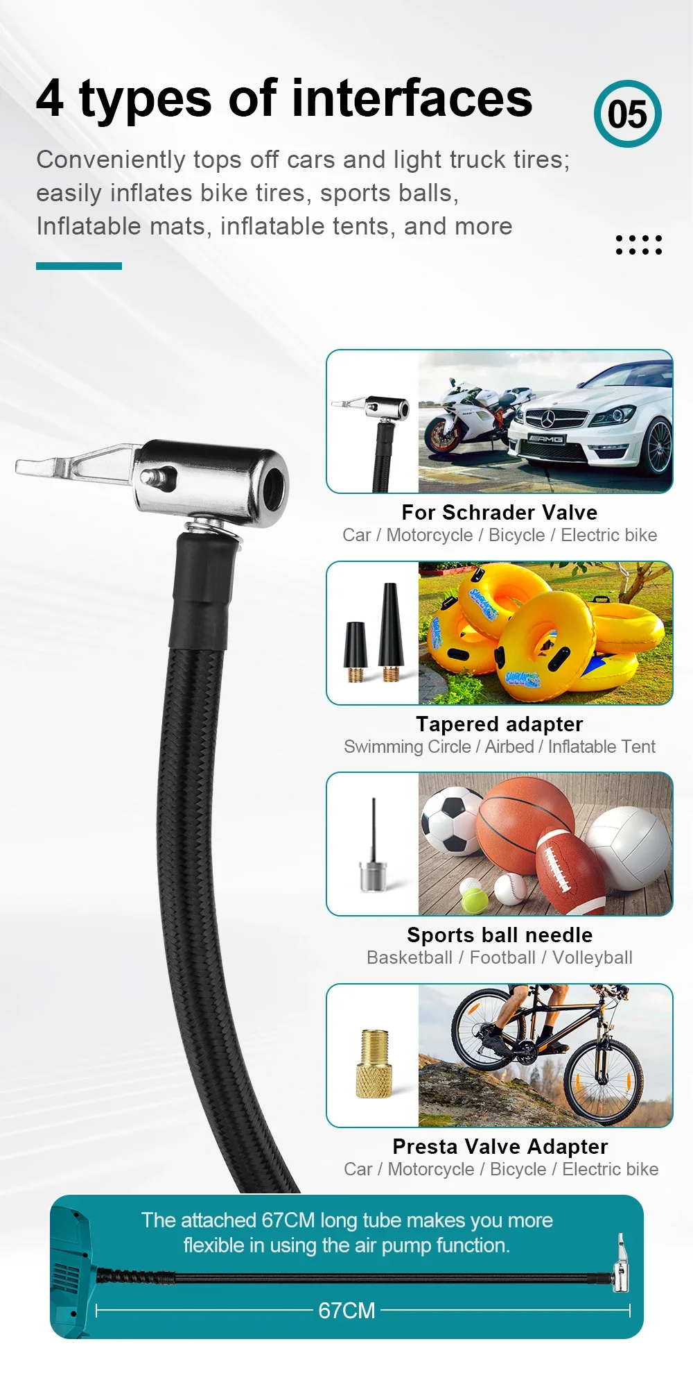 Air compressor portable air inflator for Car tyre / motorcycle/ bicycle/ Outdoor