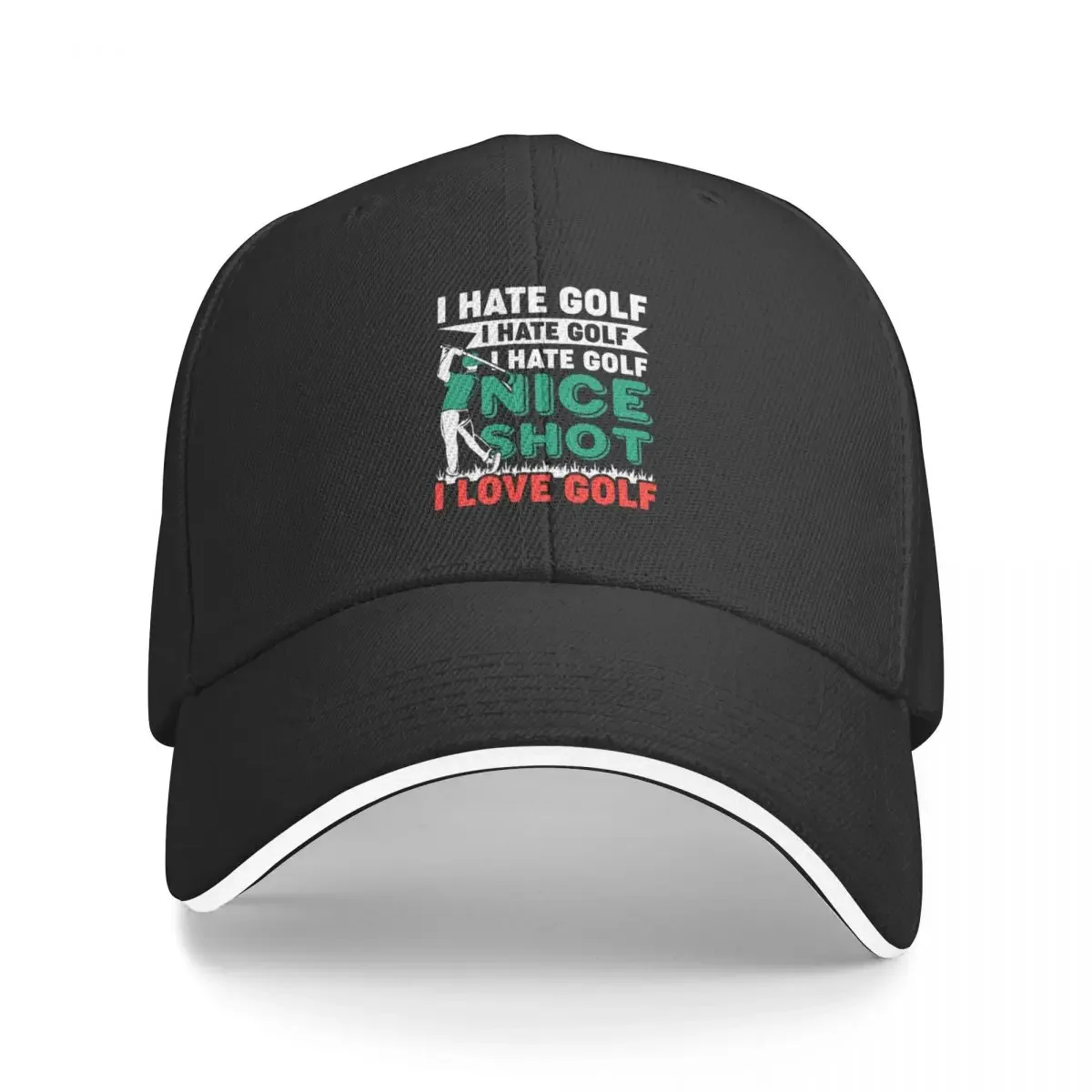 

New I Hate Golf - Nice Shot - I Love Golf Baseball Cap derby hat Snapback Cap Elegant Women's Hats Men's