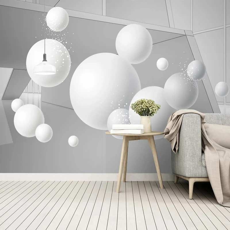 

Custom Photo Wallpaper Modern Abstract 3D Solid Geometry Space Spherical Mural Canvas Living Room TV Background Wall Decoration
