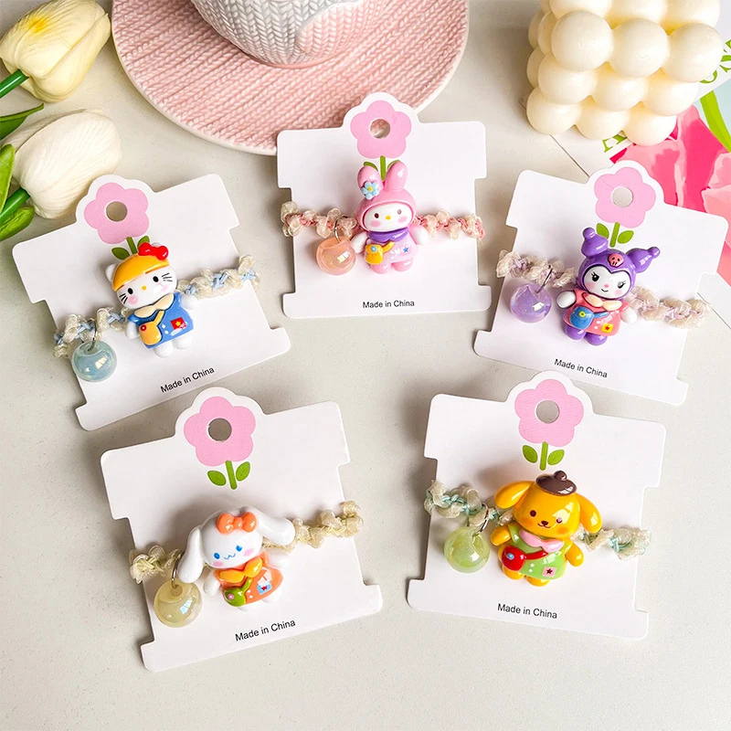 

Корейский мультяшный браслет Sanrio резинка для волос простая модная Женская эластичная резинка для волос универсальный цвет