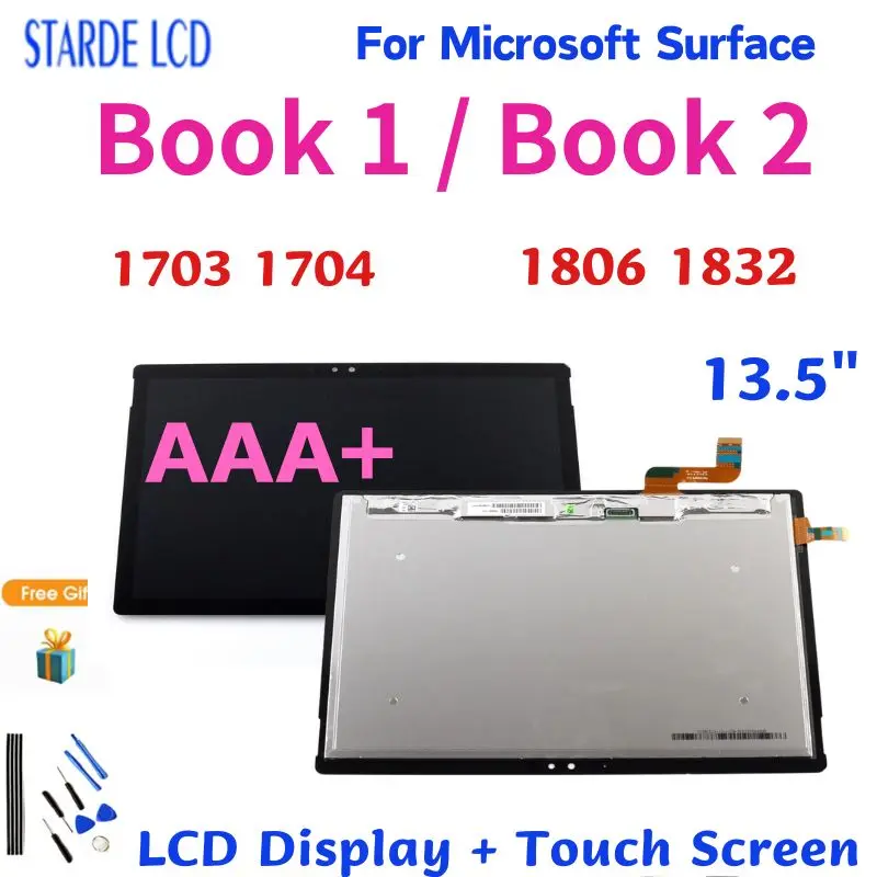 Original LCD For Microsoft Surface Book1 Book 1 1703 1704 1705 1706 Book2 1806 1832 LCD Display Touch Screen Digitizer Assembly