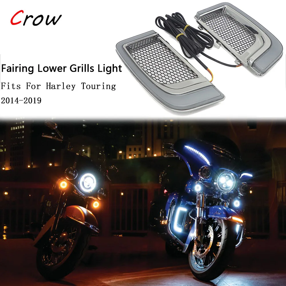 

Обогреватель для нижних ног с вентиляционными отверстиями обтекатель перчаточный ящик со светодиодный Ной обтекателем нижние решетсветильник вой сигнал поворота для Harley Touring Electra Glide 14-2021