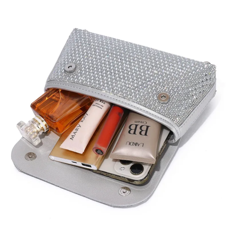 New Arrival Diamond-Studded Evening Clutch Bag with Chain Strap