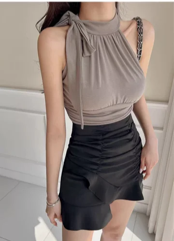 Women's Knit Strap Crop Tank Top