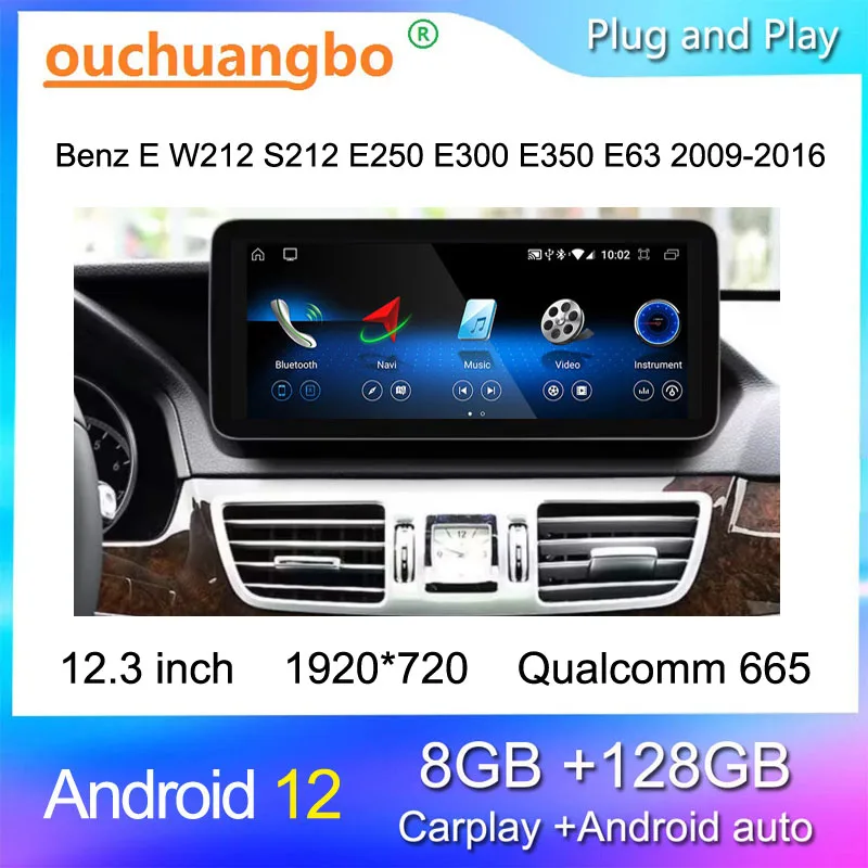 

Автомобильный радиомагнитофон Ouchuangbo для Benz E W212, S212, E250, E300, E350, E63, 12,3-2009, мультимедиа, GPS-навигация, стерео