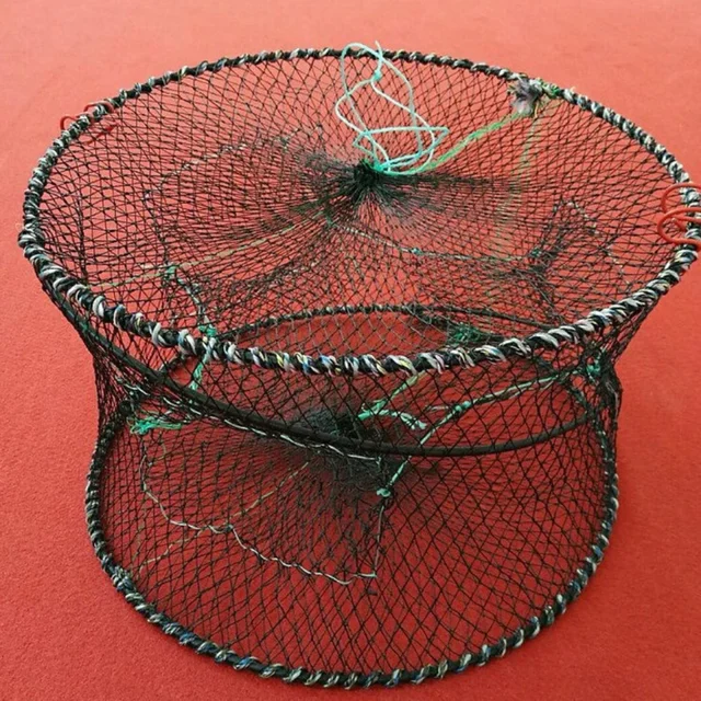 Foldable Portable Crab Cage - Spring-Assisted Fishing Net Trap Perfect For Crabs Shrimp And Bait Storage Foldable Portable Crab Cage - Spring-Assisted Fishing Net Trap Perfect For Crabs Shrimp And Bait Storage