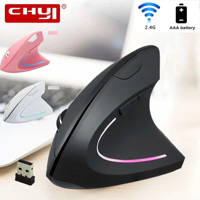 desktop mouse CHYI Ergonomic Vertical Mouse Wireless 2.4G USB Optical RGB Mause Gaming Right Left Hand Mice For Computer Laptop PC Notebook best office mouse