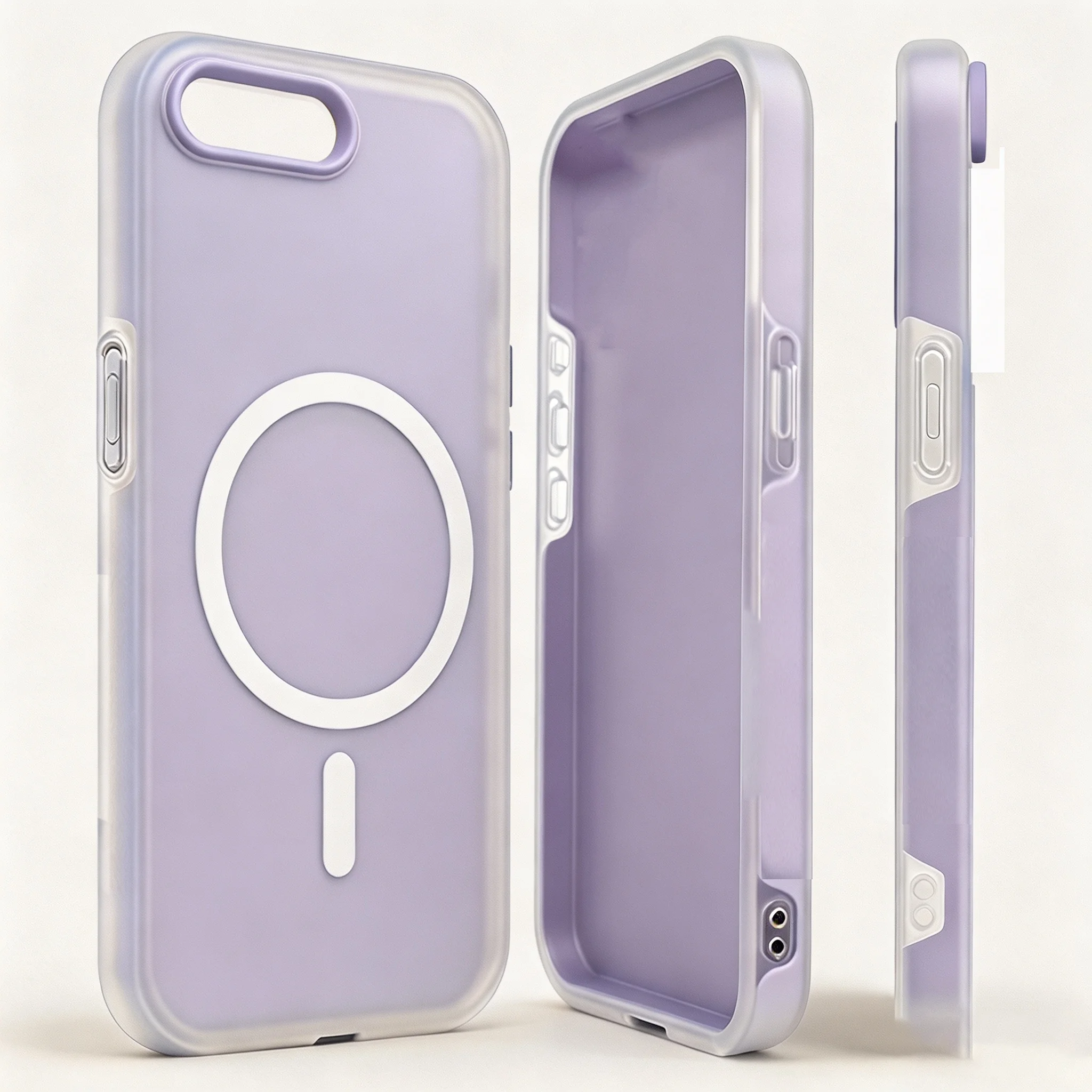 MagSafe-Compatible Magnetic Shockproof Silicone Case with Integrated Camera Cover