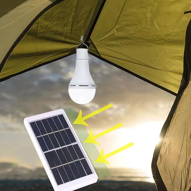 Bombilla Led Solar Exterior De 15w Que Se Caga Por Usb/solar, Lámpara  Colgante Portátil Para Tienda De Campaña, Pesca Nocturna, Ahorro De Energía  En Interiores De 5v Con Protección Ocular Y Sin