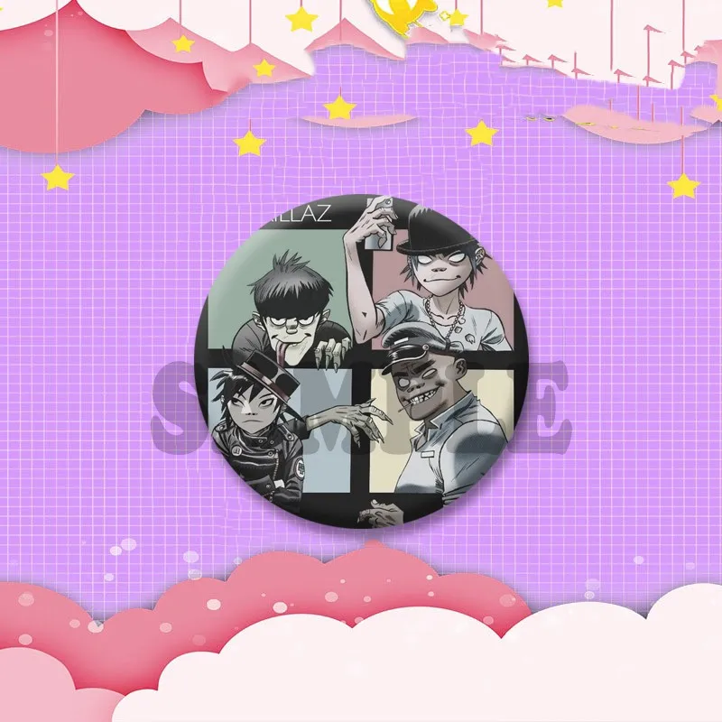 Gorillaz Fanart Cartoon Idol Pin Brooch - Backpack & Hat Decor Gift Badge