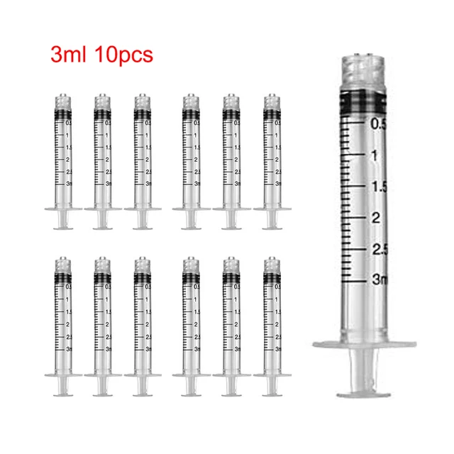 1/5/10pcs Plastic Luer Lock Syringes Hydroponic Measure Perfume Rinse Disposable Sampler Injector For Feed Small Cat Dog Tree Luer 3ml 10pcs