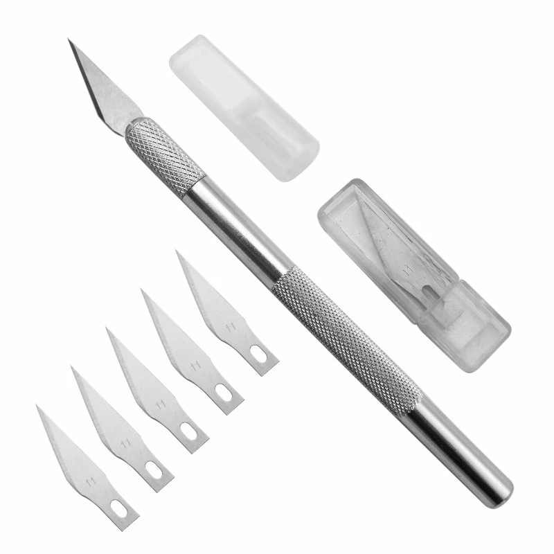 1 Set Precision Hobby Knife Metal Handle With Blades For Arts Wood Carving Tools Crafts Phone PCB Repair Multi DIY Hand Tools