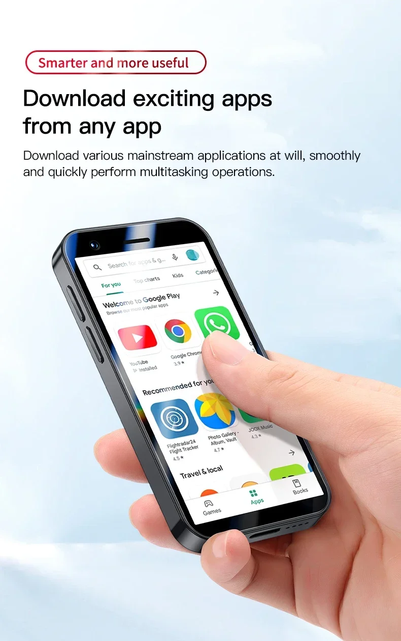 Teléfono Inteligente Mini FUFFI F8 Pro, Teléfono Android con Face ID, Portátil, Mini Celular de 8.1 Pulgadas HD, 16 GB de ROM, Batería de 2000 mAh