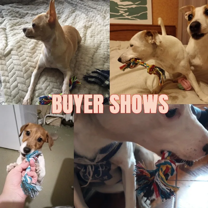 Dog Toys Knot Rope Chew for Small Medium Large Dogs Durable Braided Pets Interactive Funny Teeth Cleaning Supplies 1pc 6