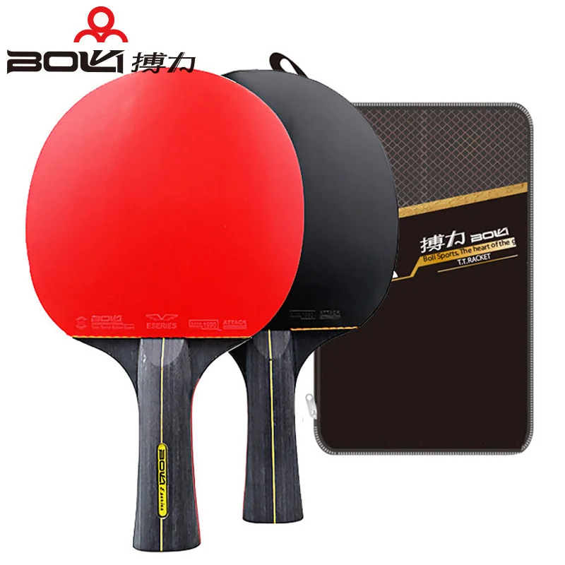 Table Tennis Racket BOLI Table Tennis Racket 2 Pcs Offensive Fine Elasticity