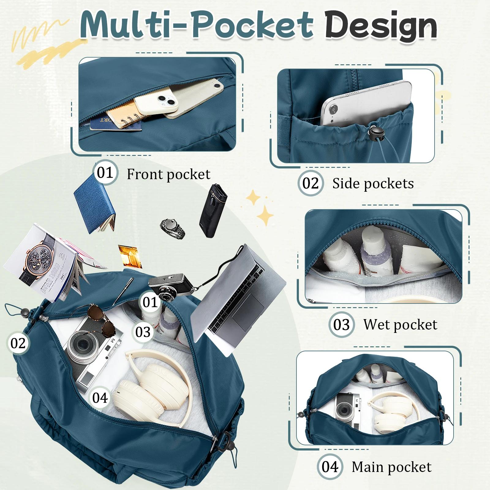 Airline cabin hand Luggage 40x30x20cm Travel Bag Women Yoga Bag Sport Training Bag Fashion Short Trip Large Capacity Storage Bag