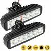 2PCS 18w 6 LED Car Work Light DRL Spotlight High Bright Waterproof Auto Offroad SUV Truck Headlights Driving Lamp 12V 24V 6000K Electronics