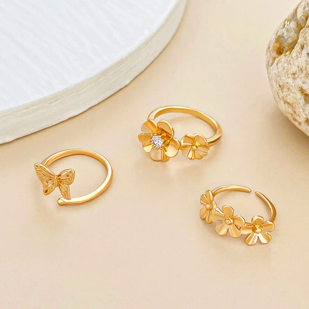 14K White Gold Triple Band Toe Ring – Diamond Nose Rings
