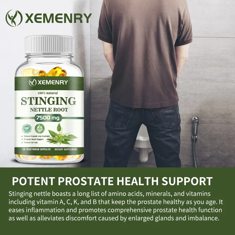 Nettle Root Extract 7500 mg Supplement Men Vegan Friendly Non-GMO Gluten Free