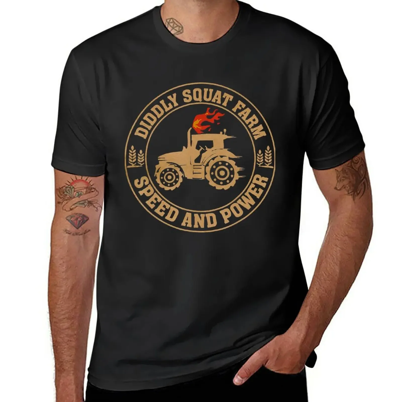 

Perfect Tractor Design Diddly Squat Farm Speed And Power T-Shirt Blouse graphics plain white t shirts men