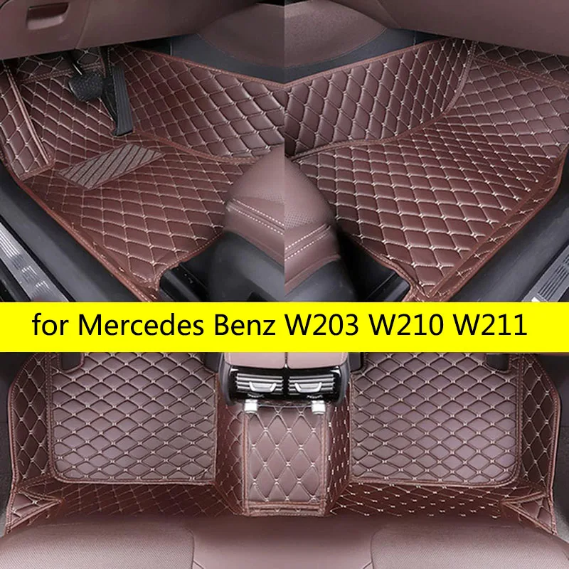 

Кожаные автомобильные коврики CRLCRT для Mercedes Benz W203 W210 W211 AMG W204 A B C E S CLASS CLS CLK CLA SLK GLA GLC GLS, коврик для ног