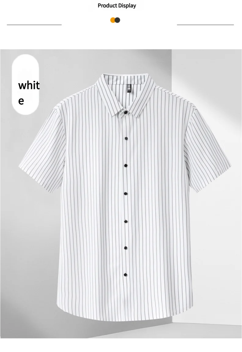 Summer striped short-sleeved t-shirt half-sleeved tops T-shirt in half open collar men's ice silk without trace polo shirt 18 S2b483c6ae81640acbf2f009d52ebd66eM