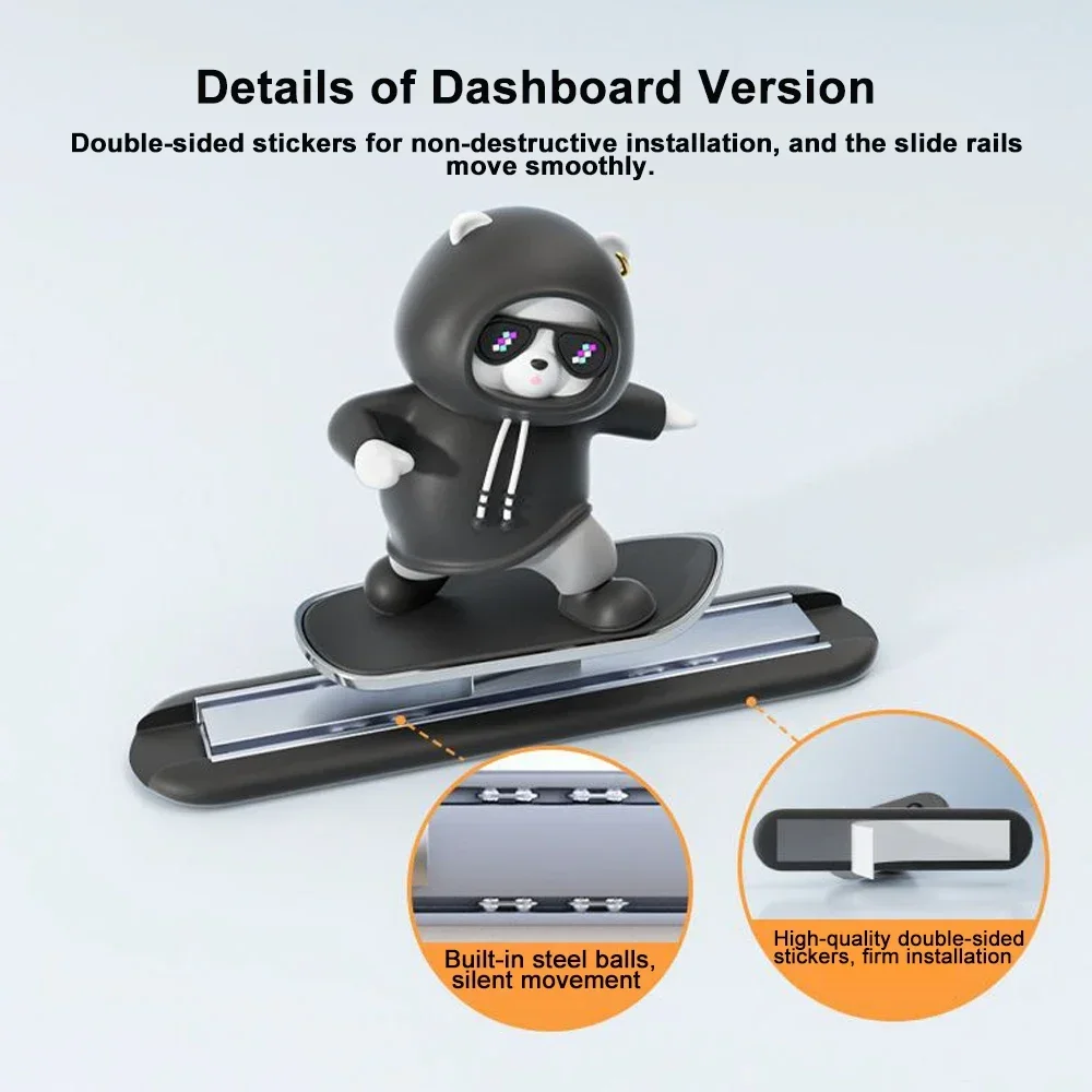 Car Ornaments Bear Sliding Zinc Alloy