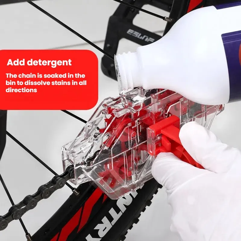 Bicycle Chain Cleaner Mountain Road Bike Transparent Visualization Immersion Chain Cleaner Oil Pollution Cleaning Tool
