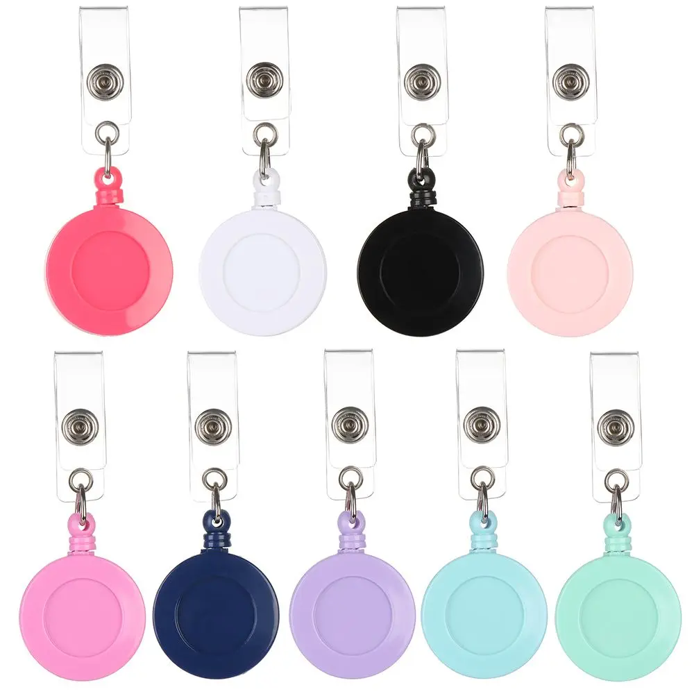 

Retractable Metal Wire Keychain Pull Badge Reel ID Lanyard Name Tag Card Badge Holder Reels Recoil Chain Clips Outdoor Key Ring